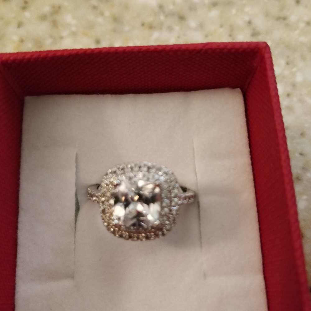 Beautiful white sapphire engagement ring